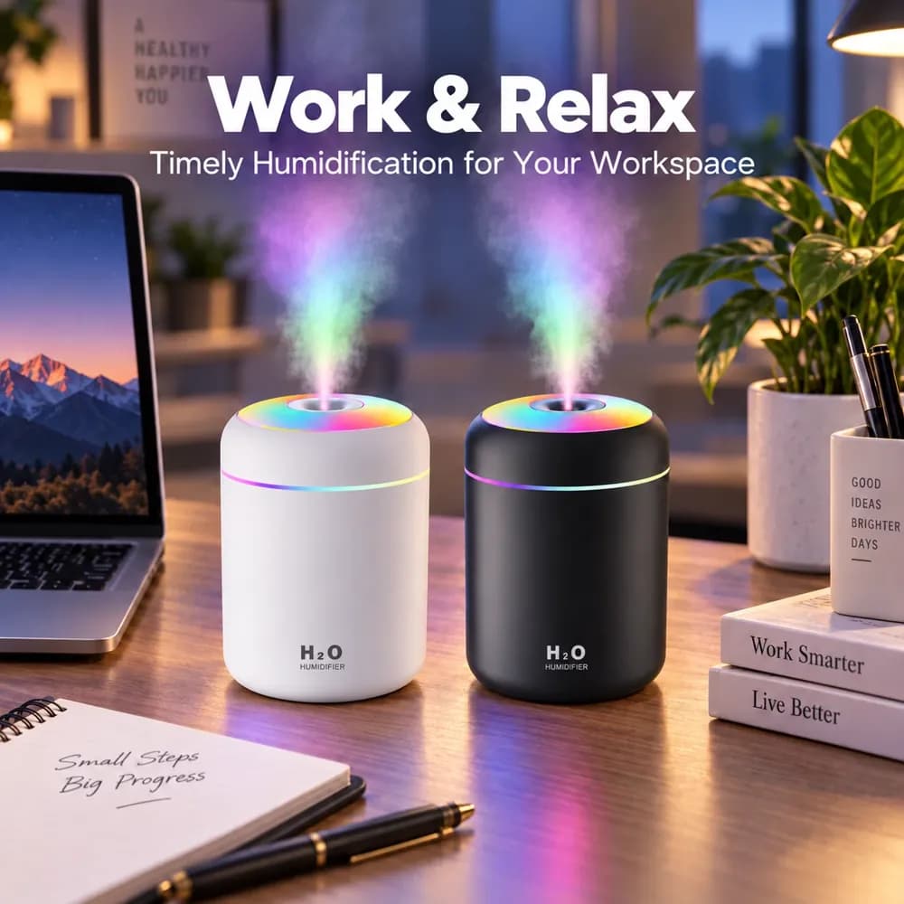 Mini umidificador de ar com luz, detalhe 3